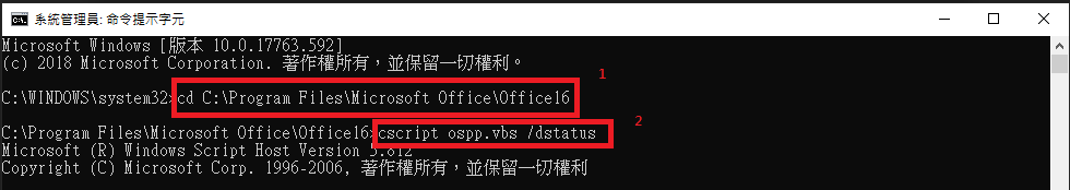 Office 啟用 dstatus